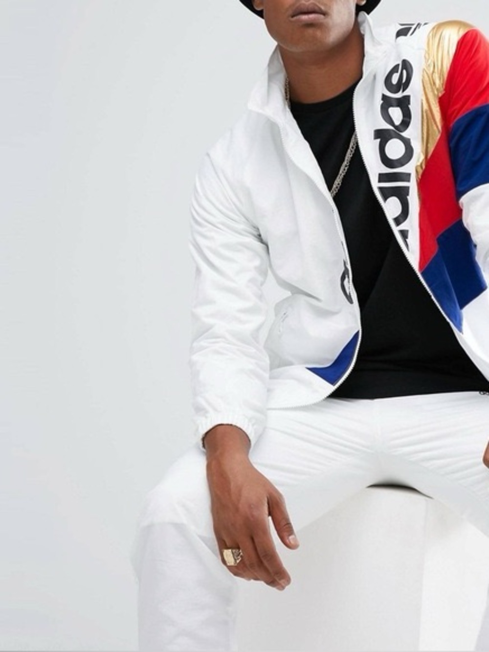 ADIDAS Originals Tribe Windbreaker White Track Jacket Size Small Lightweight - Picture 2 of 8